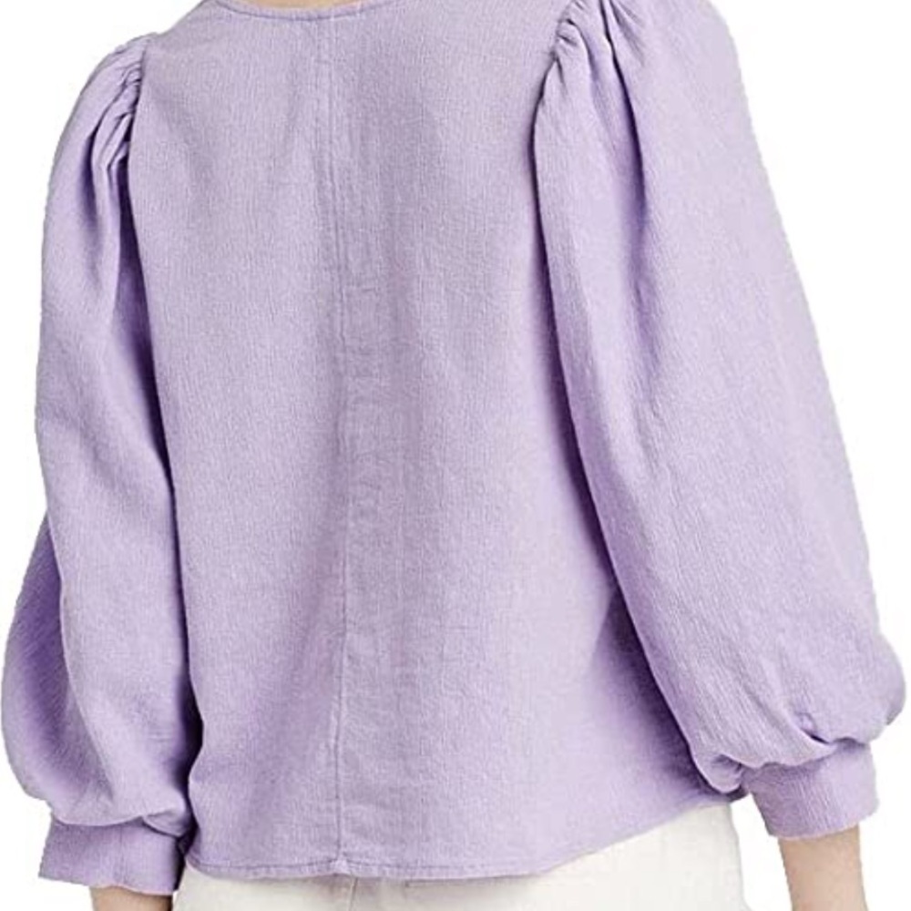 A New Day Women's 3/4 Sleeve Voile V-Neck Top Purple - Picture 2 of 8